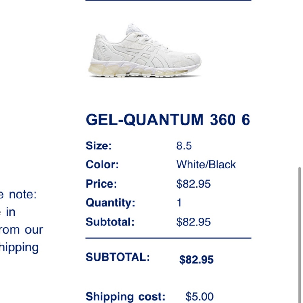 Asics GEL-Quantum 360 6 White/Black Running Sneakers